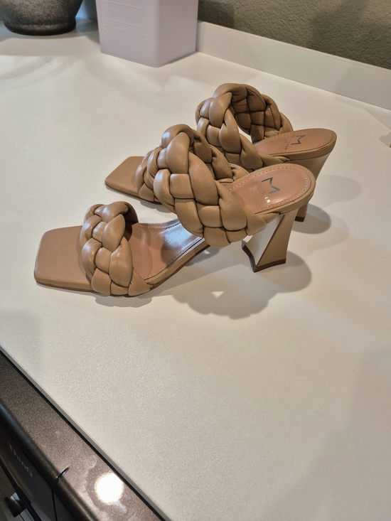Marc Fisher Shoes - Marc Fisher LTD Braided Cognac Block Heel Sandals Heels